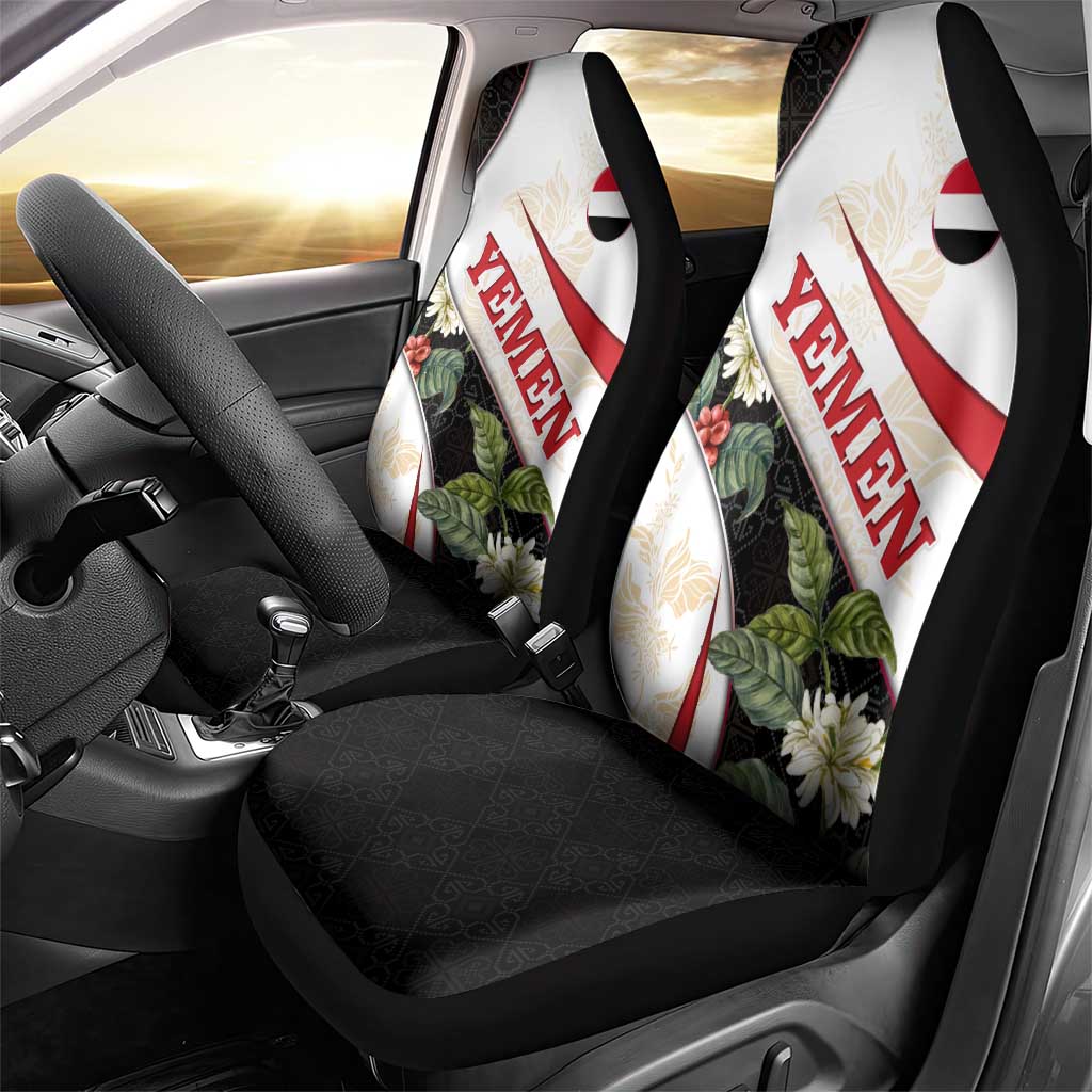 Yemen Car Seat Cover with Mocha Coffee Plant Design and National Flag Accents