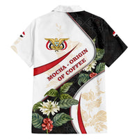 Yemen Family Matching Off The Shoulder Long Sleeve Dress and Hawaiian Shirt with Mocha Coffee Plant Design and National Flag Accents