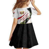 Yemen Family Matching Off Shoulder Maxi Dress and Hawaiian Shirt with Mocha Coffee Plant Design and National Flag Accents