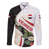 Yemen Family Matching Off Shoulder Maxi Dress and Hawaiian Shirt with Mocha Coffee Plant Design and National Flag Accents