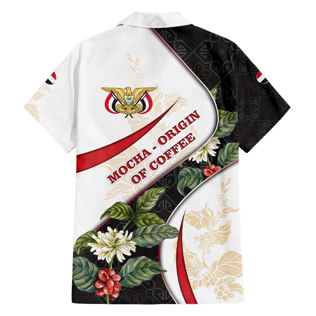 Yemen Family Matching Puletasi and Hawaiian Shirt with Mocha Coffee Plant Design and National Flag Accents