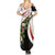Yemen Family Matching Summer Maxi Dress and Hawaiian Shirt with Mocha Coffee Plant Design and National Flag Accents