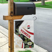 Yemen Garden Flag with Mocha Coffee Plant Design and National Flag Accents