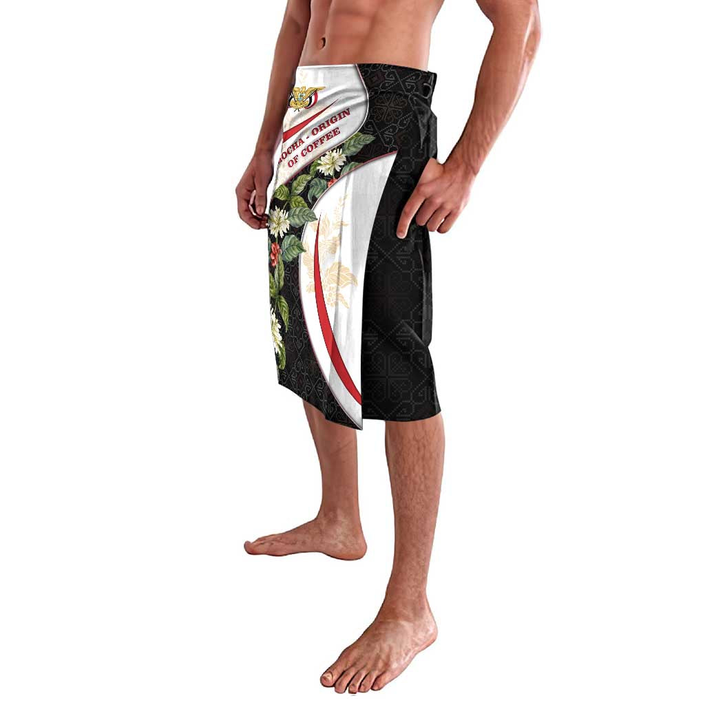 Yemen Lavalava with Mocha Coffee Plant Design and National Flag Accents
