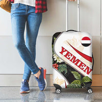 Yemen Luggage Cover with Mocha Coffee Plant Design and National Flag Accents