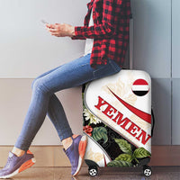 Yemen Luggage Cover with Mocha Coffee Plant Design and National Flag Accents