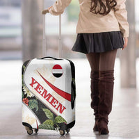 Yemen Luggage Cover with Mocha Coffee Plant Design and National Flag Accents