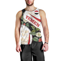 Yemen Men Tank Top with Mocha Coffee Plant Design and National Flag Accents