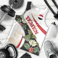 Yemen Men Tank Top with Mocha Coffee Plant Design and National Flag Accents