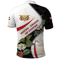 Yemen Polo Shirt with Mocha Coffee Plant Design and National Flag Accents