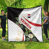 Yemen Quilt with Mocha Coffee Plant Design and National Flag Accents
