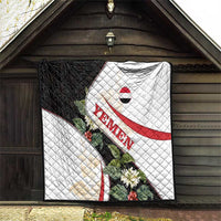 Yemen Quilt with Mocha Coffee Plant Design and National Flag Accents