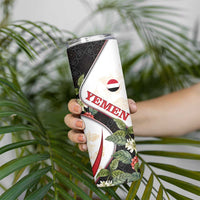 Yemen Skinny Tumbler with Mocha Coffee Plant Design and National Flag Accents