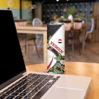 Yemen Skinny Tumbler with Mocha Coffee Plant Design and National Flag Accents
