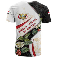 Yemen T Shirt with Mocha Coffee Plant Design and National Flag Accents
