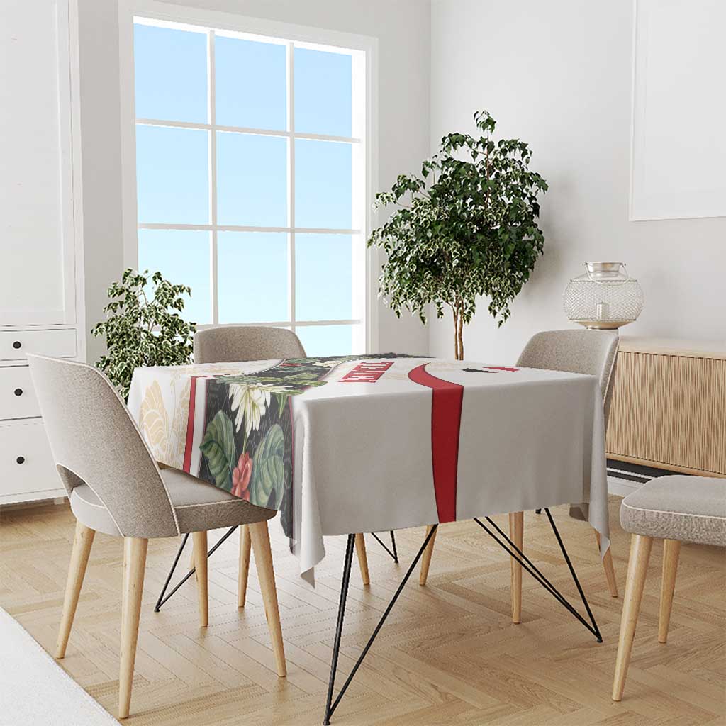 Yemen Tablecloth with Mocha Coffee Plant Design and National Flag Accents