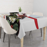 Yemen Tablecloth with Mocha Coffee Plant Design and National Flag Accents