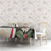 Yemen Tablecloth with Mocha Coffee Plant Design and National Flag Accents