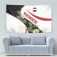 Yemen Tapestry with Mocha Coffee Plant Design and National Flag Accents