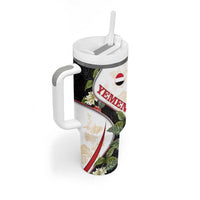 Yemen Tumbler With Handle with Mocha Coffee Plant Design and National Flag Accents