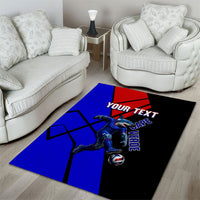 Personalized Cape Verde Soccer Shark Mascot Area Rug Blue Sharks Football Player Dynamic Graphic