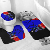 Personalized Cape Verde Soccer Shark Mascot Bathroom Set Blue Sharks Football Player Dynamic Graphic