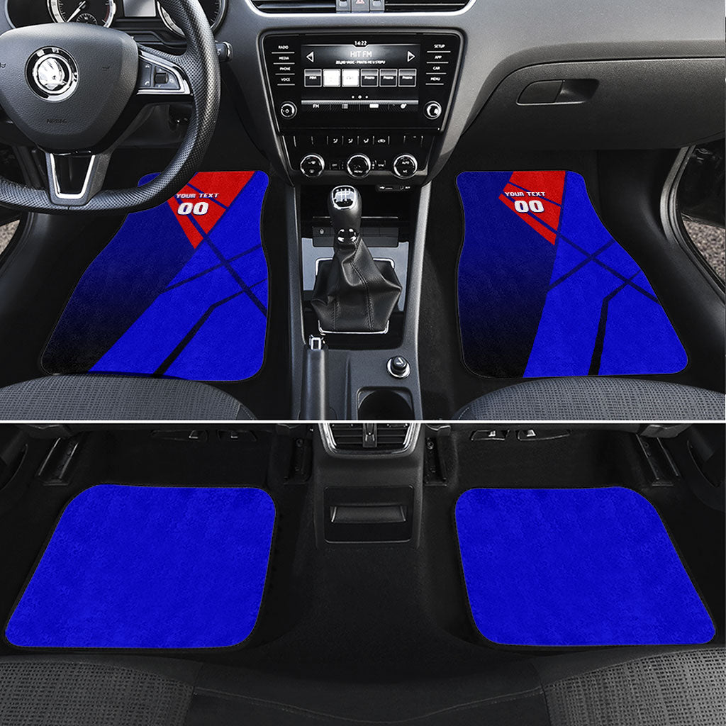 Personalized Cape Verde Soccer Shark Mascot Car Mats Blue Sharks Football Player Dynamic Graphic
