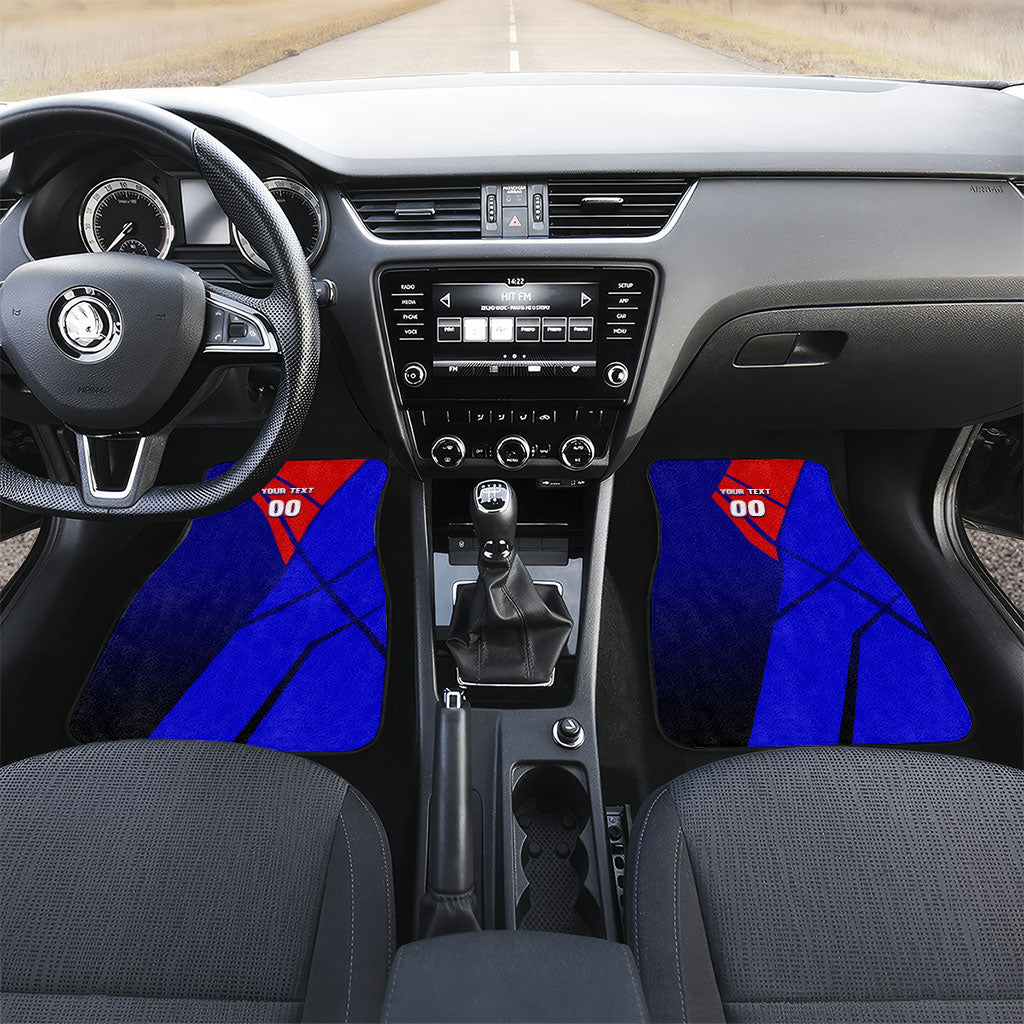 Personalized Cape Verde Soccer Shark Mascot Car Mats Blue Sharks Football Player Dynamic Graphic