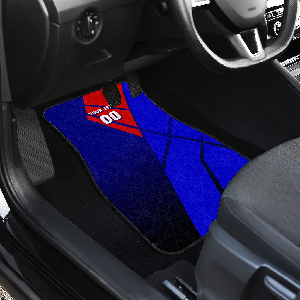 Personalized Cape Verde Soccer Shark Mascot Car Mats Blue Sharks Football Player Dynamic Graphic