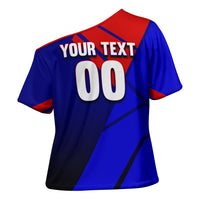 Personalized Cape Verde Soccer Shark Mascot Cross Shoulder Shirt Blue Sharks Football Player Dynamic Graphic