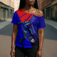 Personalized Cape Verde Soccer Shark Mascot Cross Shoulder Shirt Blue Sharks Football Player Dynamic Graphic