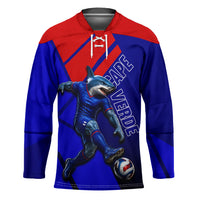Personalized Cape Verde Soccer Shark Mascot Hockey Jersey Blue Sharks Football Player Dynamic Graphic