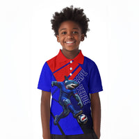 Personalized Cape Verde Soccer Shark Mascot Kid Polo Shirt Blue Sharks Football Player Dynamic Graphic