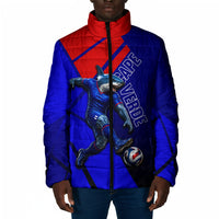 Personalized Cape Verde Soccer Shark Mascot Padded Jacket Blue Sharks Football Player Dynamic Graphic