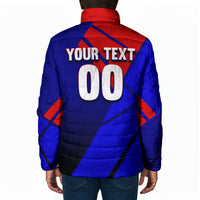 Personalized Cape Verde Soccer Shark Mascot Padded Jacket Blue Sharks Football Player Dynamic Graphic