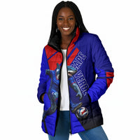 Personalized Cape Verde Soccer Shark Mascot Padded Jacket Blue Sharks Football Player Dynamic Graphic