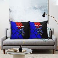 Personalized Cape Verde Soccer Shark Mascot Pillow Cover Blue Sharks Football Player Dynamic Graphic