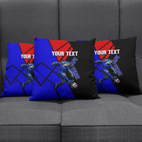 Personalized Cape Verde Soccer Shark Mascot Pillow Cover Blue Sharks Football Player Dynamic Graphic