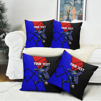 Personalized Cape Verde Soccer Shark Mascot Pillow Cover Blue Sharks Football Player Dynamic Graphic
