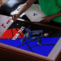 Personalized Cape Verde Soccer Shark Mascot Puzzle Blue Sharks Football Player Dynamic Graphic