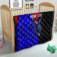 Personalized Cape Verde Soccer Shark Mascot Quilt Blue Sharks Football Player Dynamic Graphic