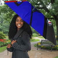 Personalized Cape Verde Soccer Shark Mascot Umbrella Blue Sharks Football Player Dynamic Graphic