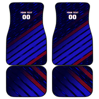 Personalized Cape Verde Soccer Car Mats Shark Mascot Football Player Striped Pattern