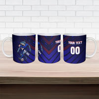 Personalized Cape Verde Soccer Ceramic Mug Shark Mascot Football Player Striped Pattern