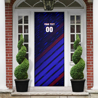 Personalized Cape Verde Soccer Door Cover Shark Mascot Football Player Striped Pattern