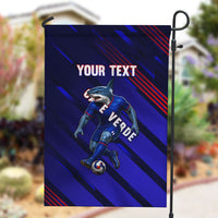 Personalized Cape Verde Soccer Garden Flag Shark Mascot Football Player Striped Pattern