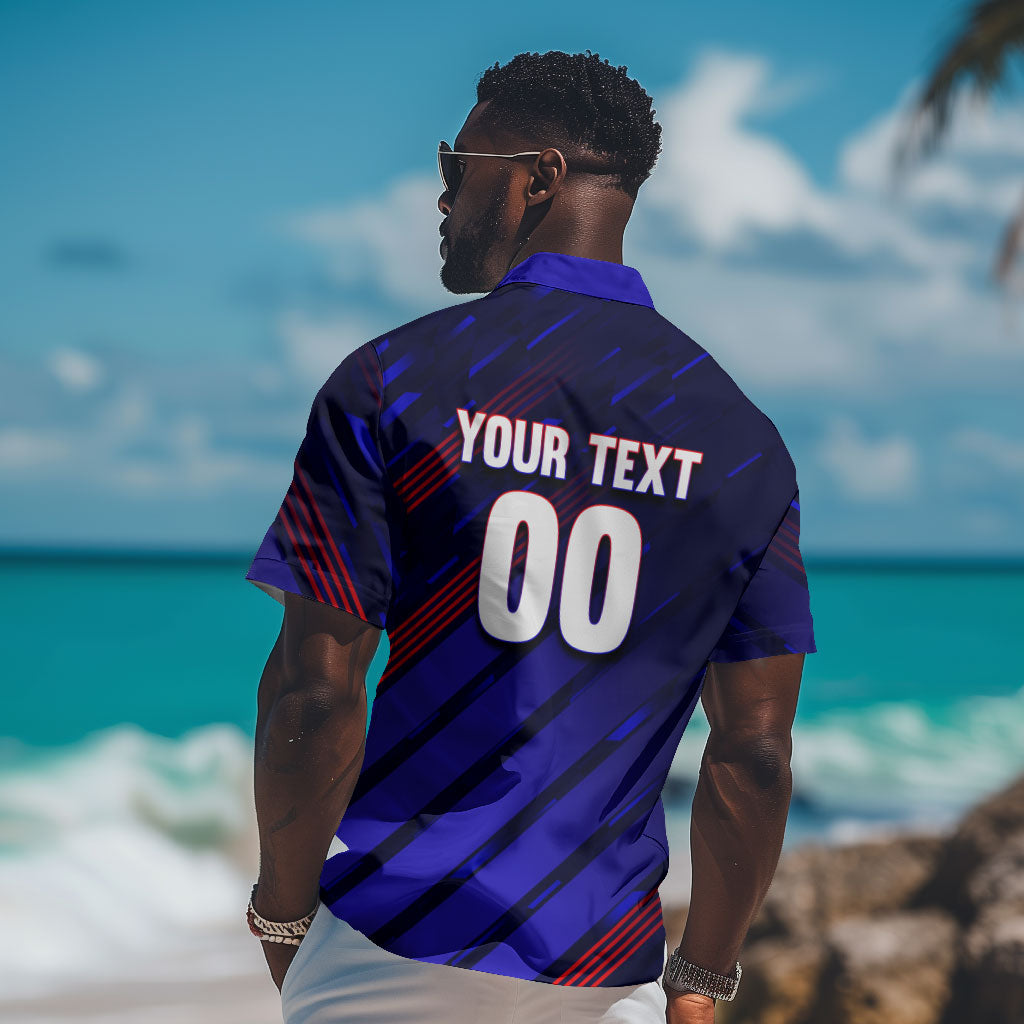 Personalized Cape Verde Soccer Hawaiian Shirt Shark Mascot Football Player Striped Pattern