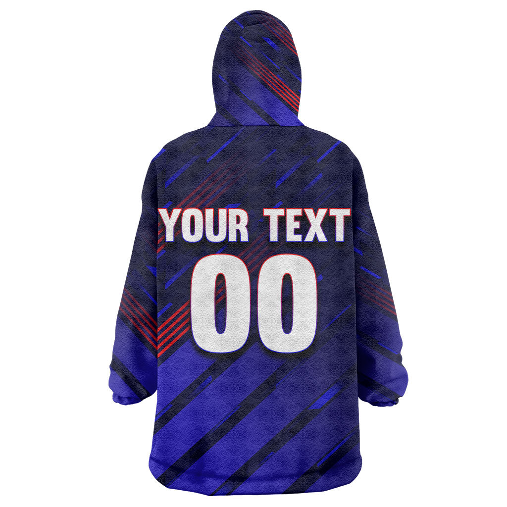 Personalized Cape Verde Soccer Kid Wearable Blanket Hoodie Shark Mascot Football Player Striped Pattern