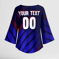 Personalized Cape Verde Soccer Kimono Sleeve Blouse Shark Mascot Football Player Striped Pattern
