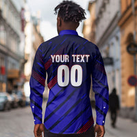 Personalized Cape Verde Soccer Long Sleeve Button Shirt Shark Mascot Football Player Striped Pattern